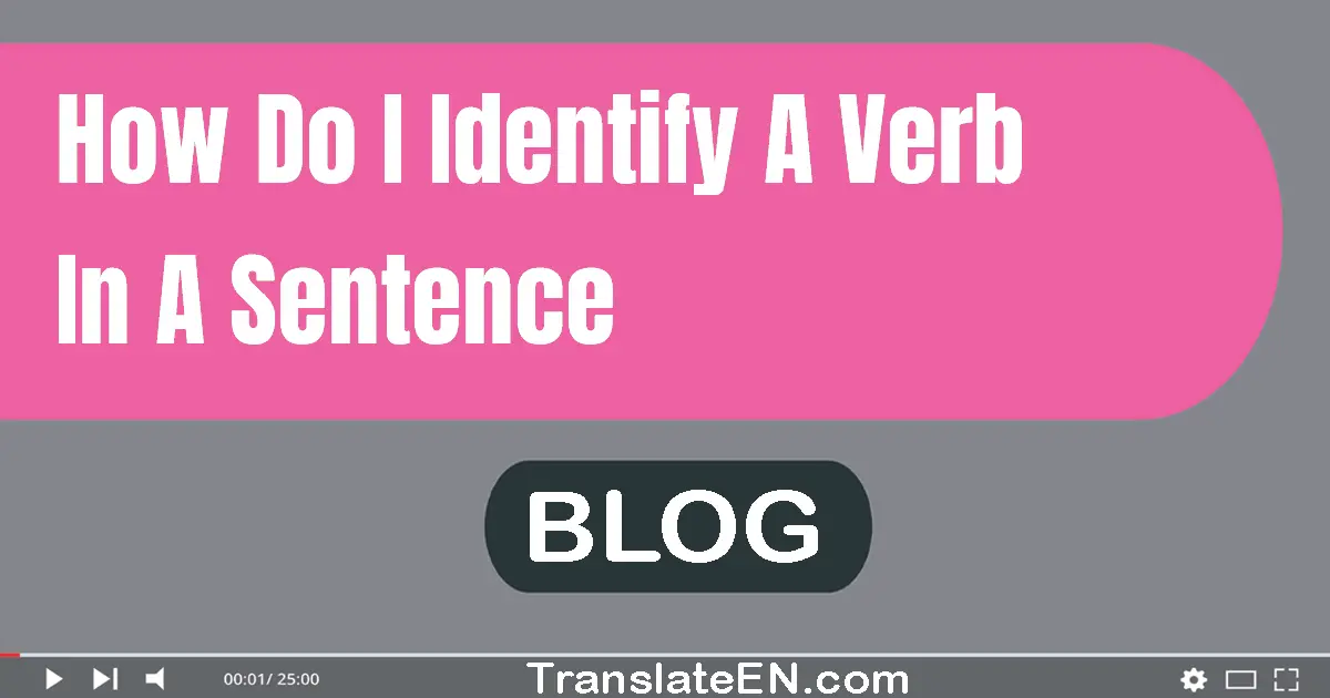 How do I identify a verb in a sentence?