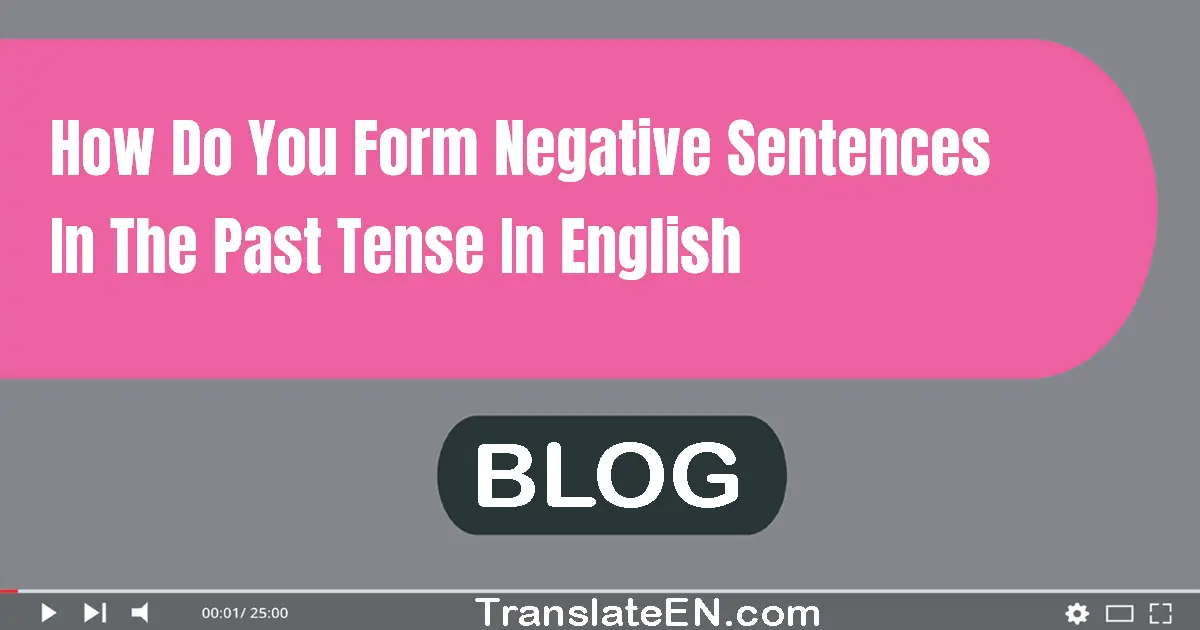 How do you form negative sentences in the past tense in English?