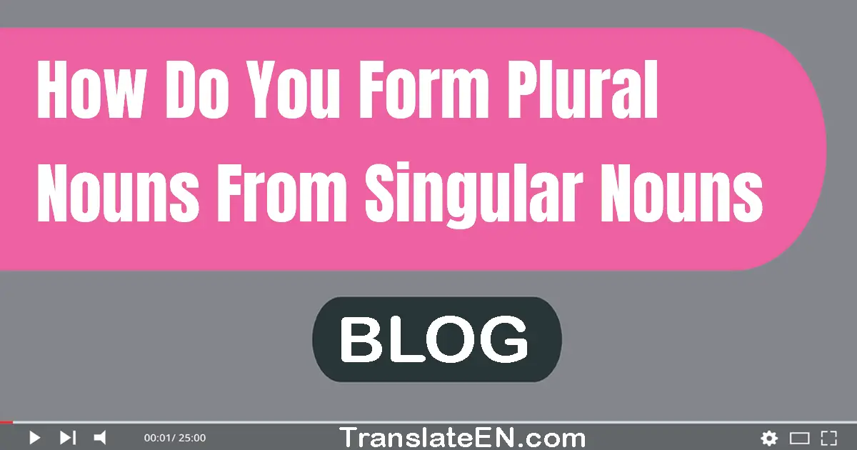 How do you form plural nouns from singular nouns?