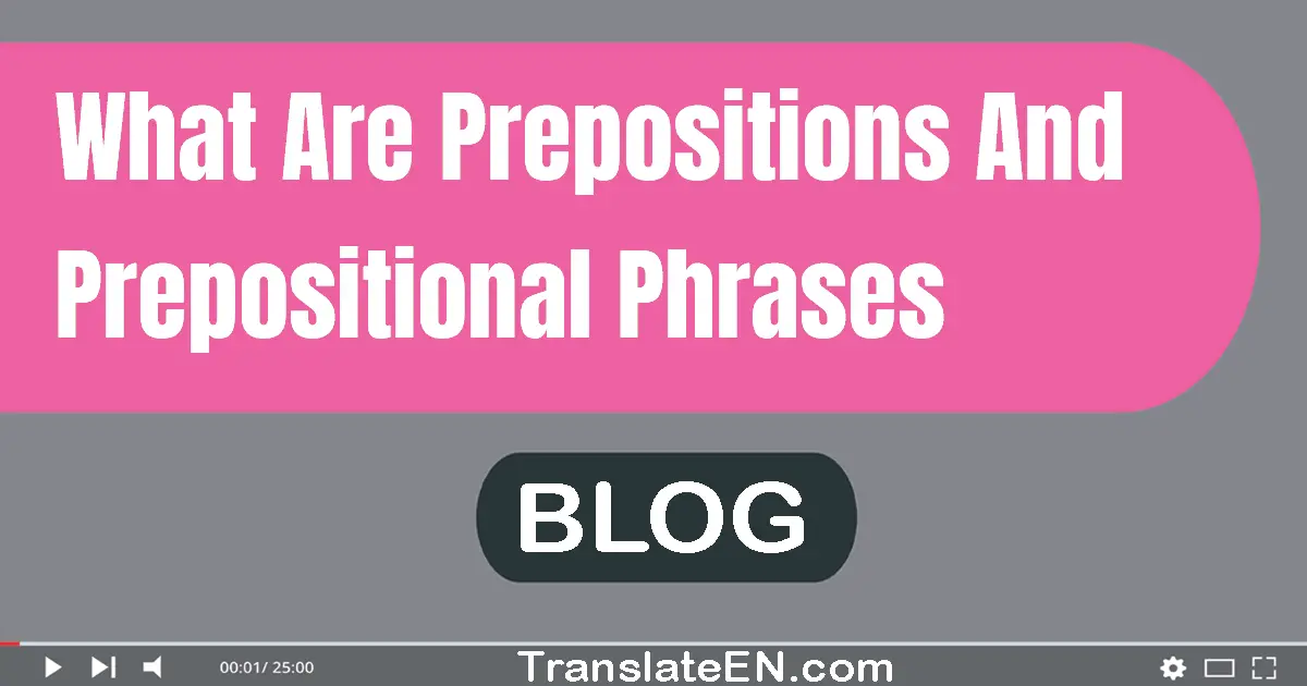 What are prepositions and prepositional phrases?