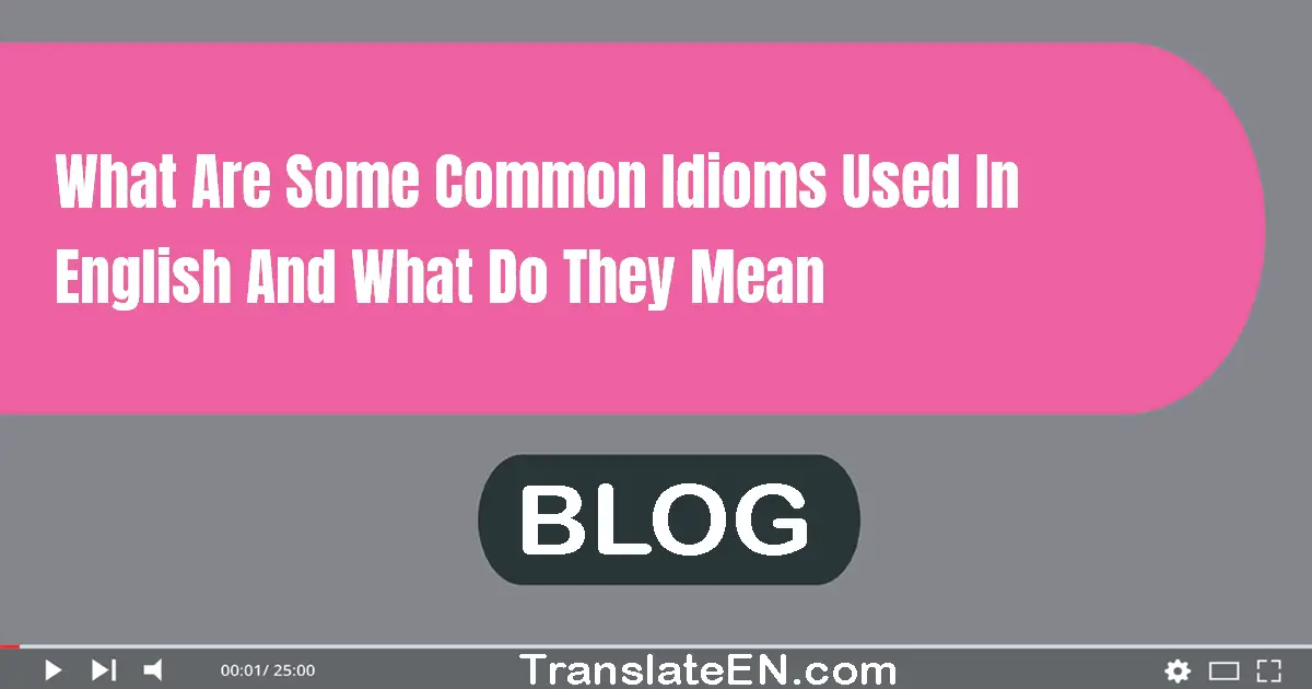 What are some common idioms used in English and what do they mean?