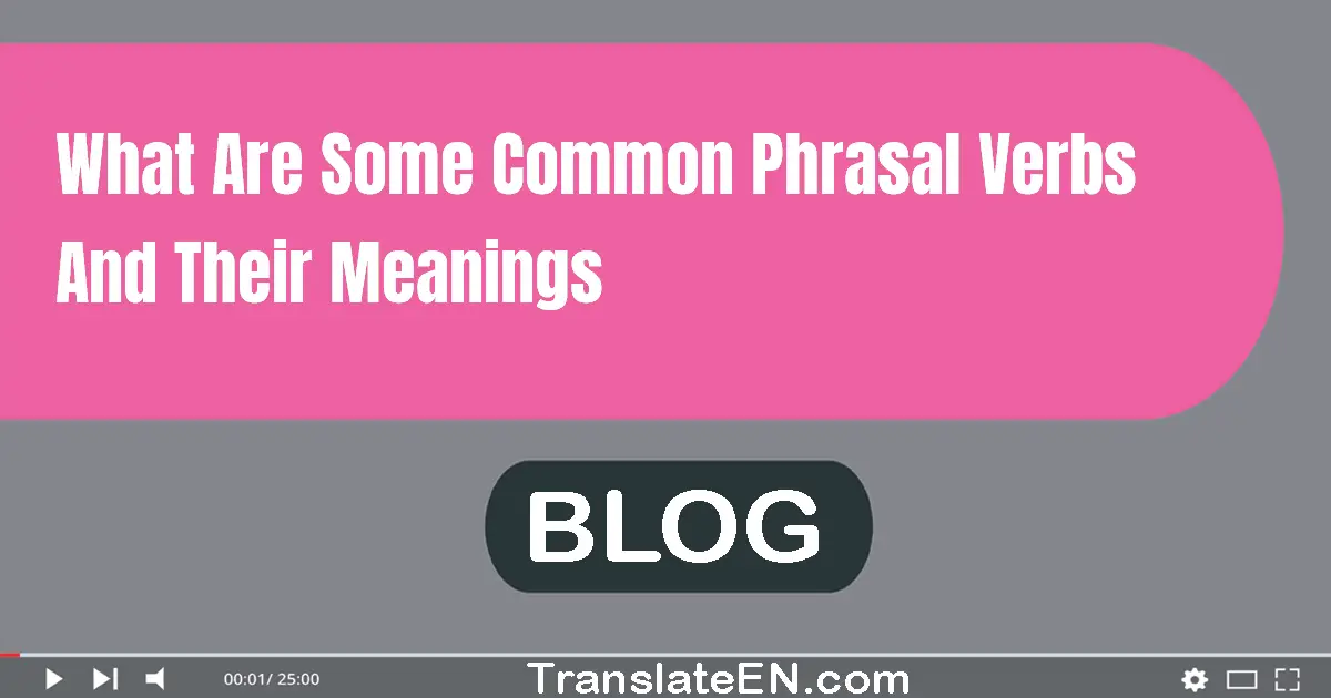 What are some common phrasal verbs and their meanings?