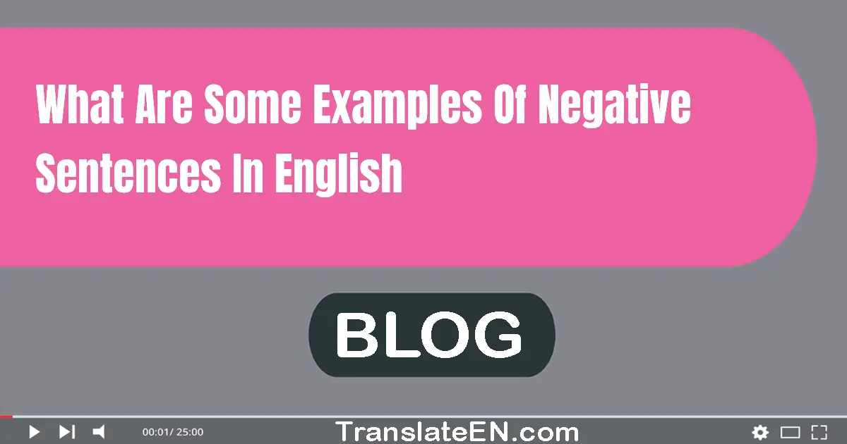 What are some examples of negative sentences in English?