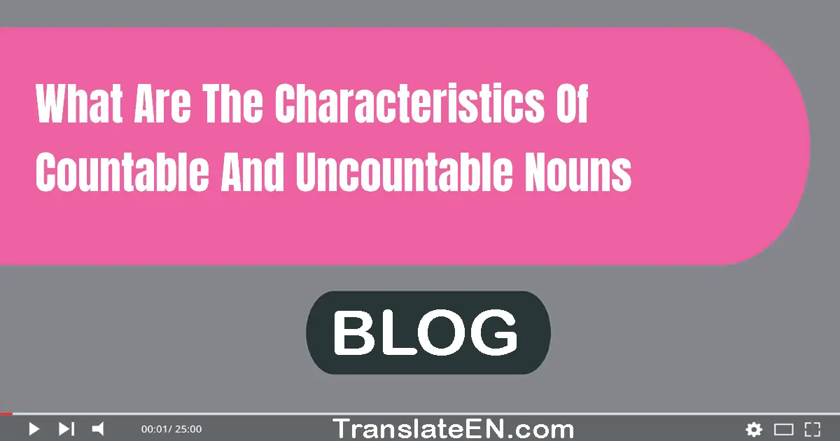 What are the characteristics of countable and uncountable nouns?