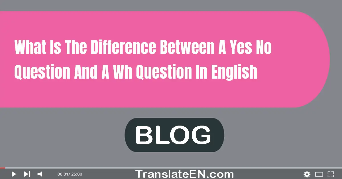 What is the difference between a yes/no question and a wh-question in English?