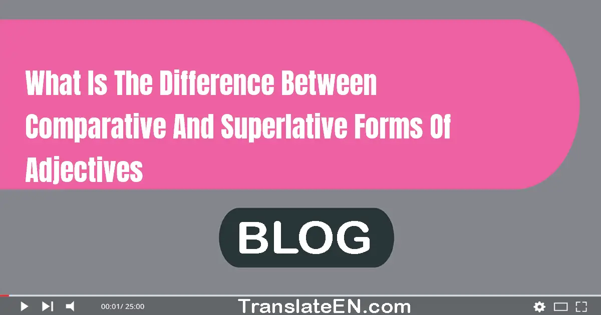 What is the difference between comparative and superlative forms of adjectives?