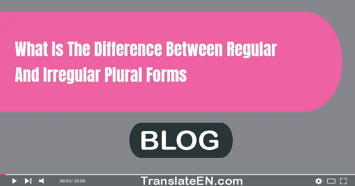 What is the difference between regular and irregular plural forms?