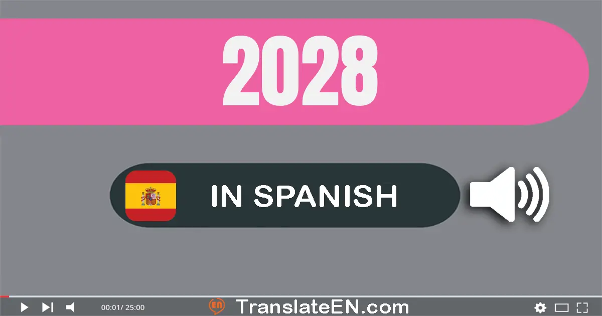 Write 2028 in Spanish Words: dos mil veintiocho