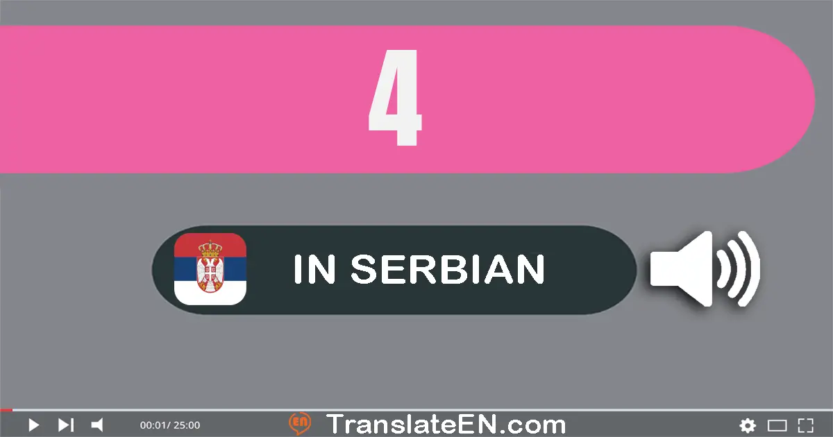 Write 4 in Serbian Words: четири