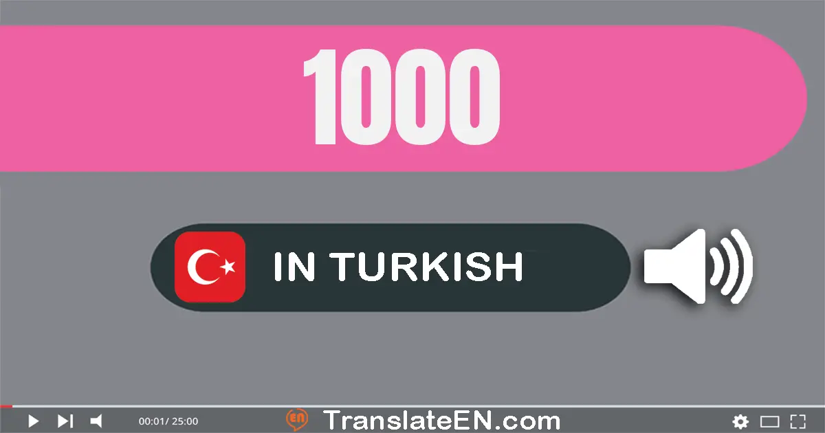 Write 1000 in Turkish Words: bin