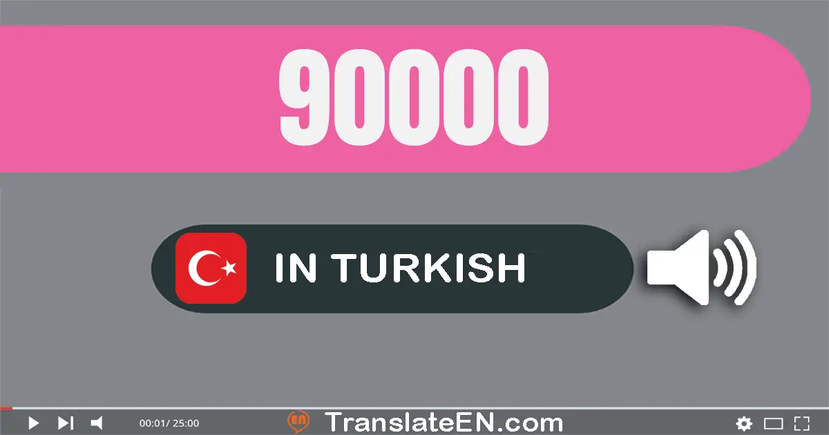 Write 90000 in Turkish Words: doksan bin