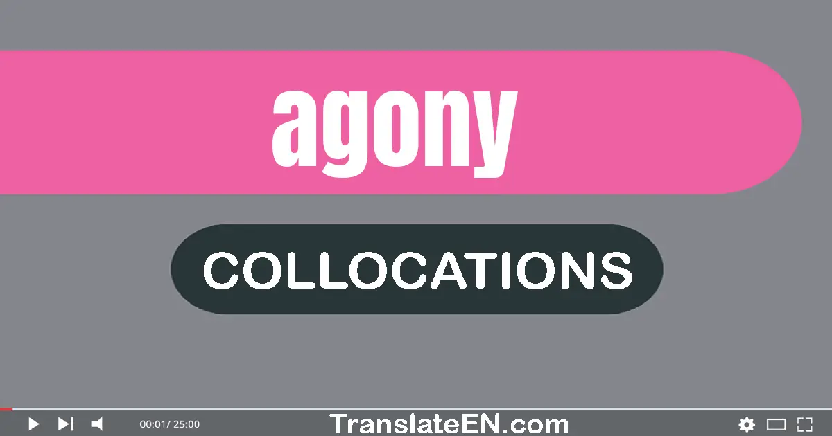 Collocations With "AGONY" in English