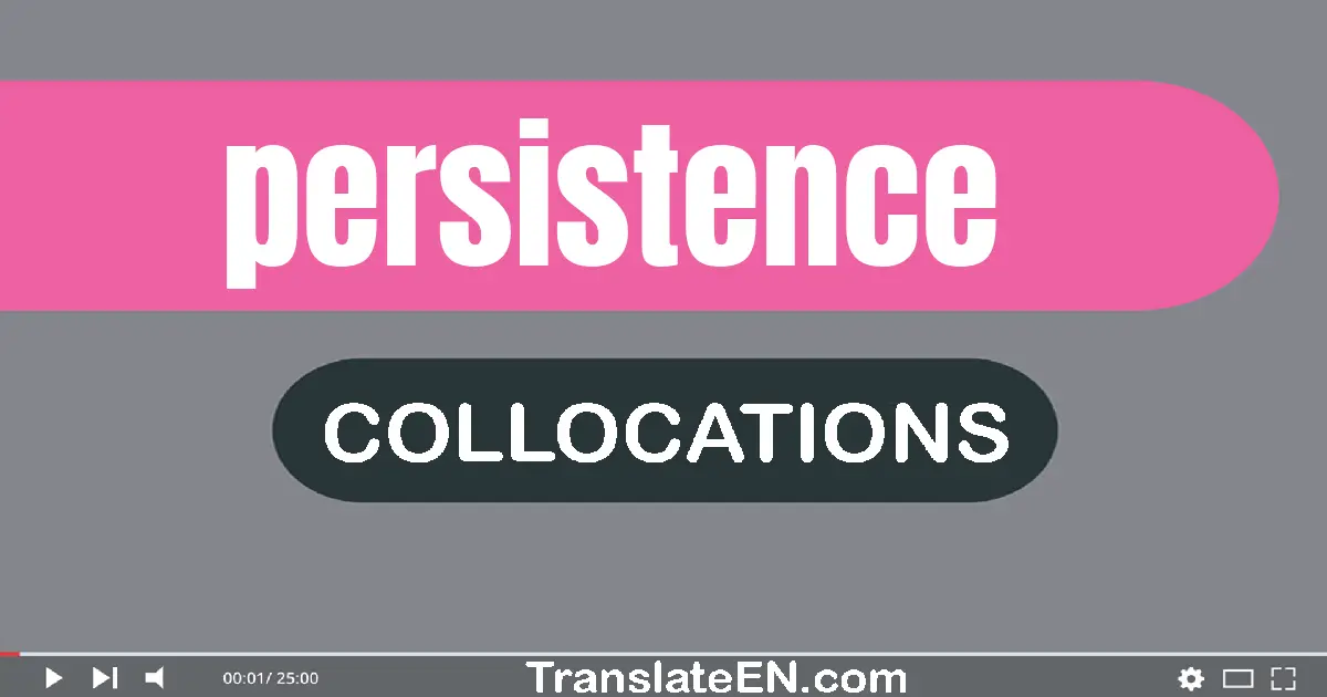 Collocations With "PERSISTENCE" in English