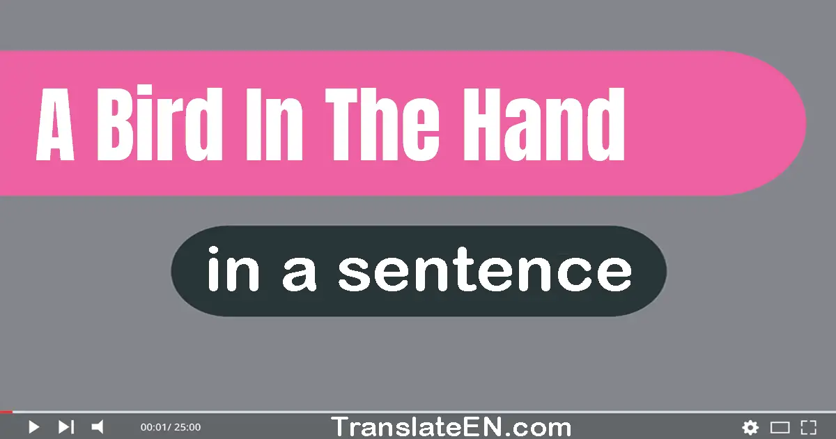 A Bird In The Hand in a sentence