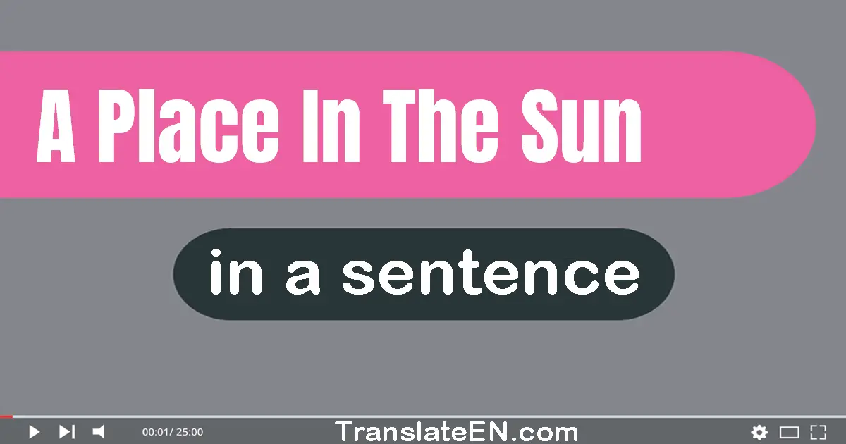 A Place In The Sun in a sentence