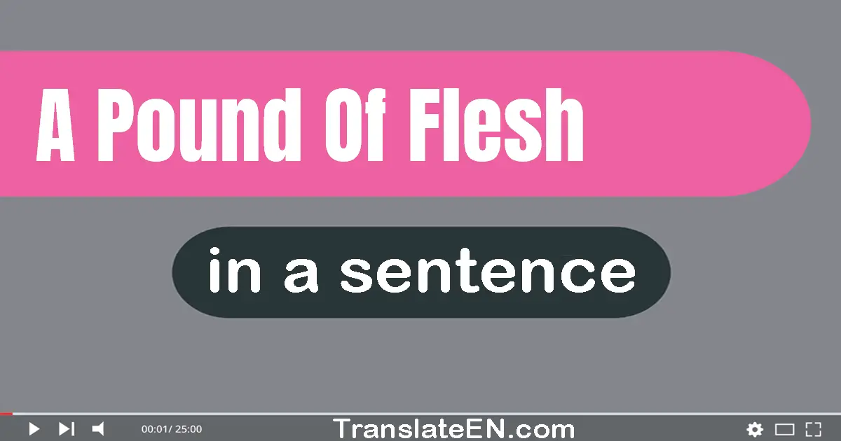 Use "a pound of flesh" in a sentence | "a pound of flesh" sentence examples