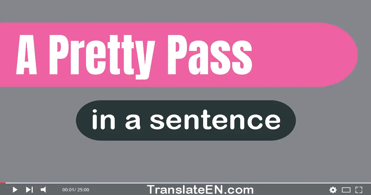Use "a pretty pass" in a sentence | "a pretty pass" sentence examples
