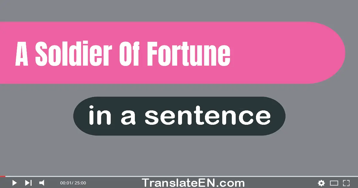 A Soldier Of Fortune in a sentence