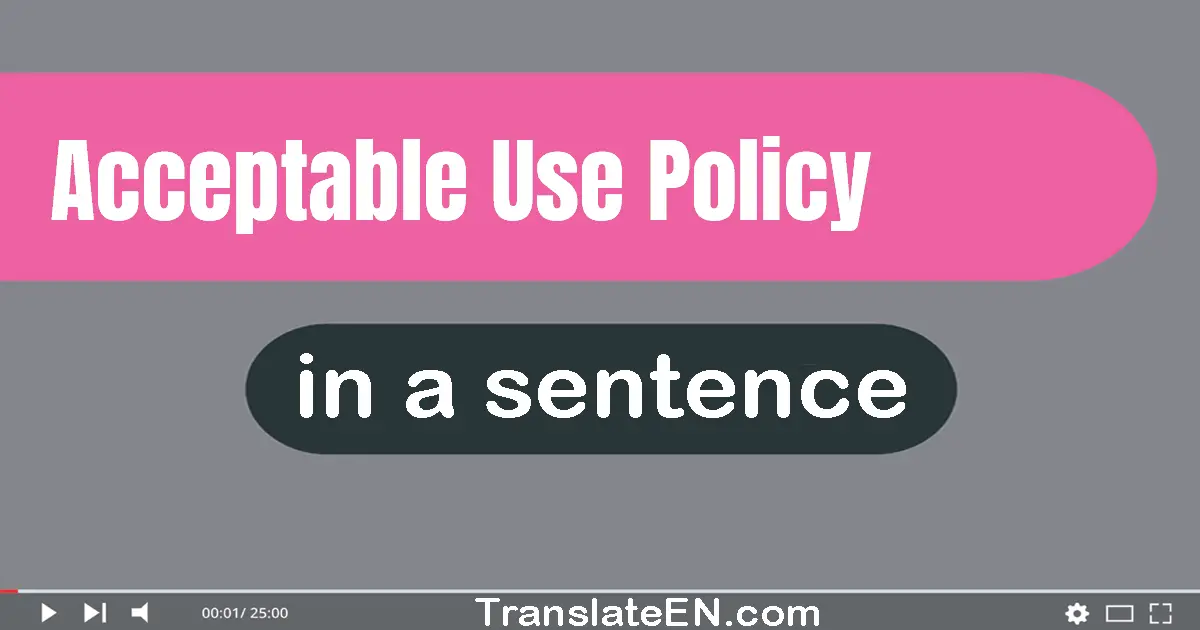 Acceptable Use Policy in a sentence