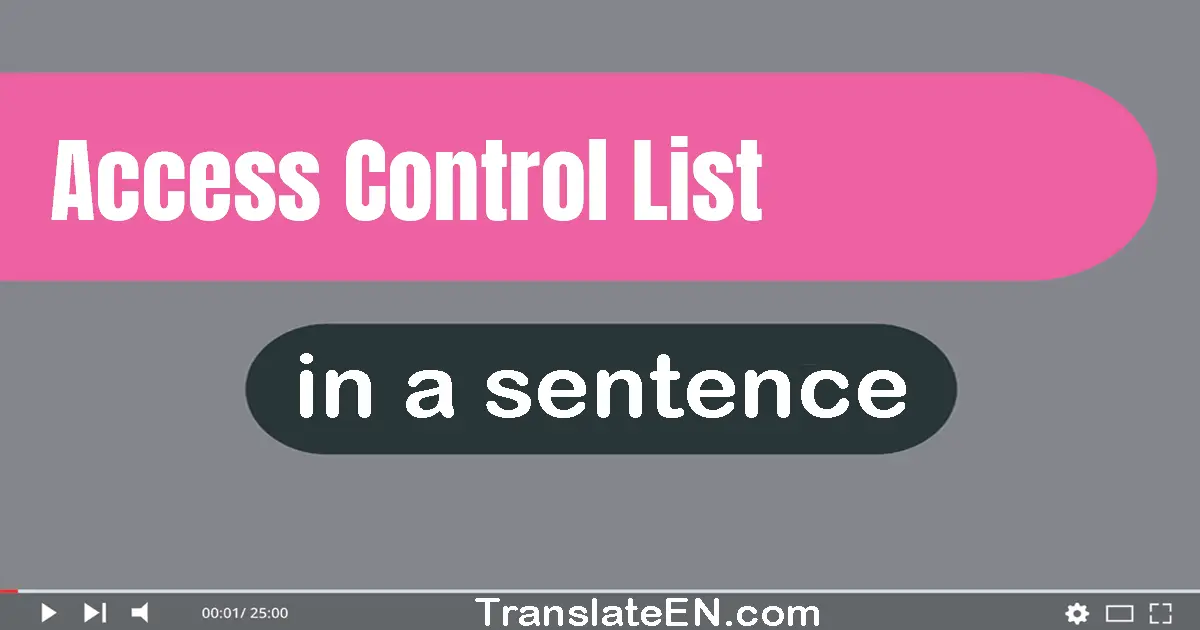 Access Control List in a sentence