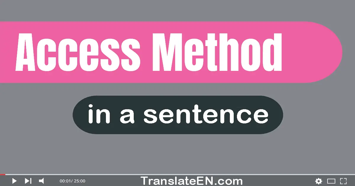 Access Method in a sentence