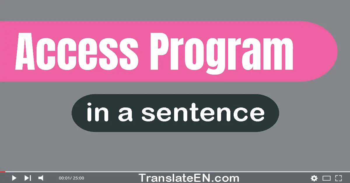 Access Program in a sentence