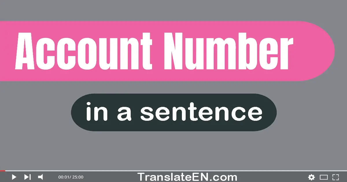 Use "account number" in a sentence | "account number" sentence examples