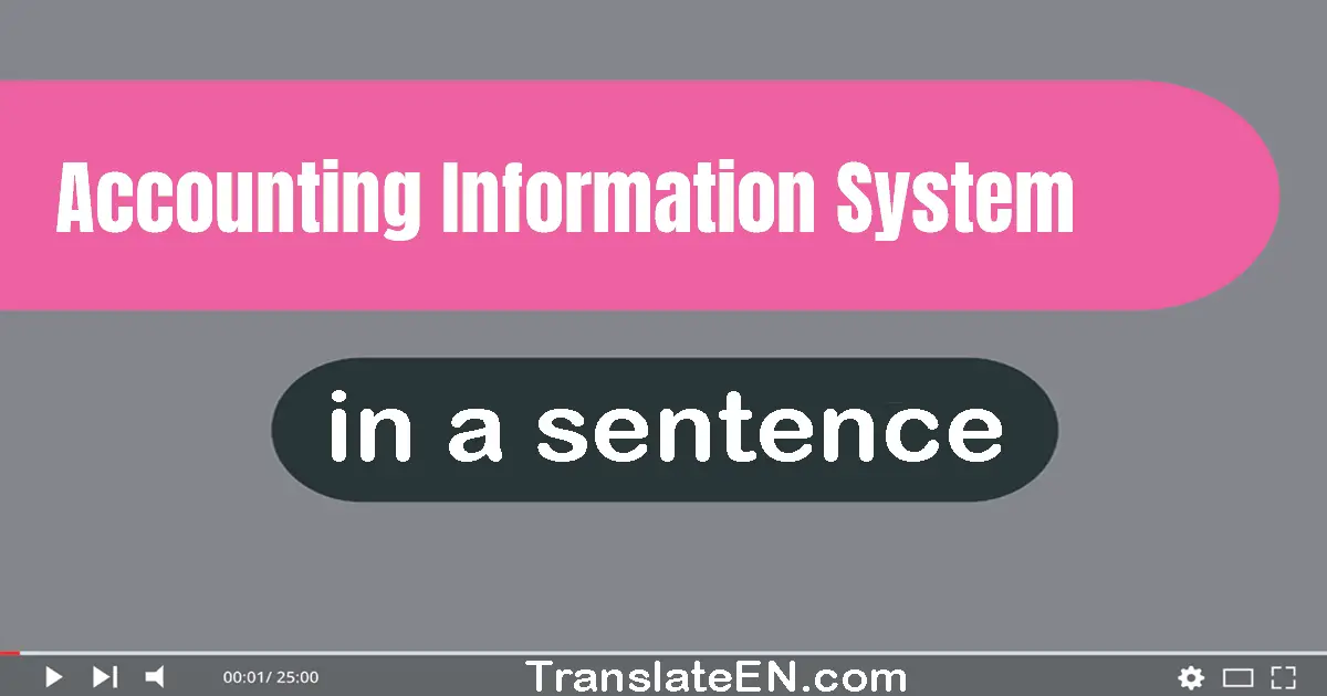 Accounting Information System in a sentence