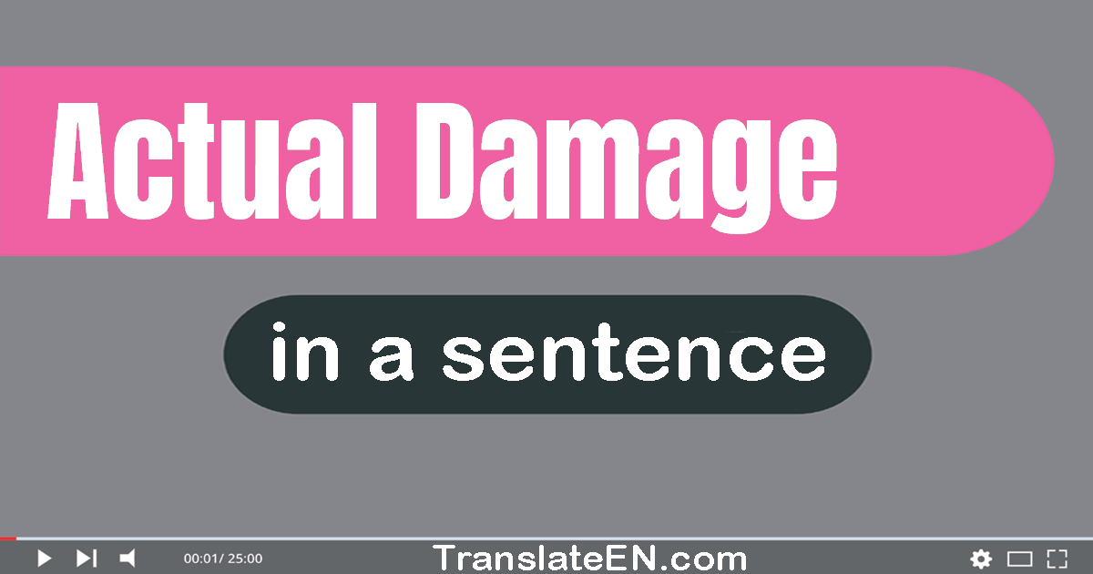 Use "actual damage" in a sentence | "actual damage" sentence examples