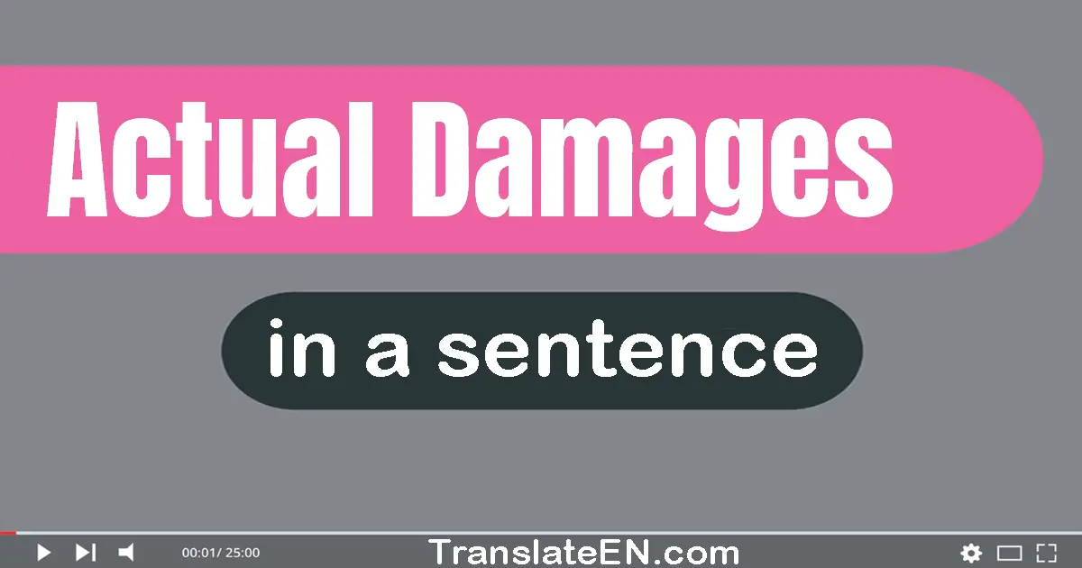 Use "actual damages" in a sentence | "actual damages" sentence examples