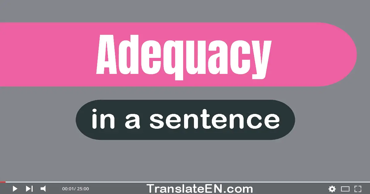 Adequacy in a sentence