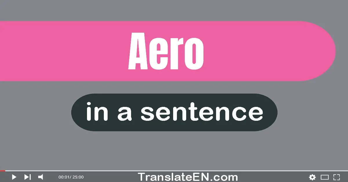 Use "aero" in a sentence | "aero" sentence examples
