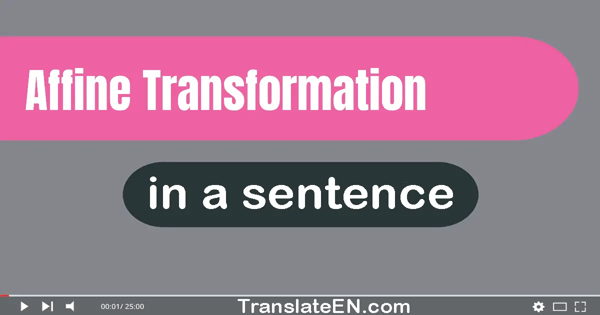 Use "affine transformation" in a sentence | "affine transformation" sentence examples