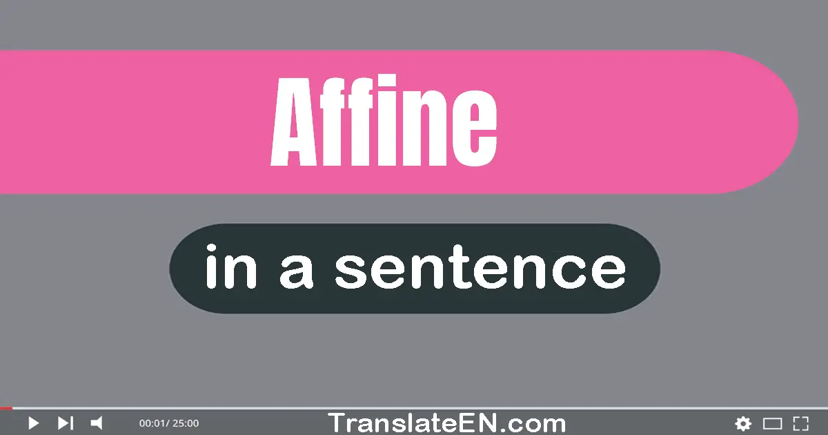 Use "affine" in a sentence | "affine" sentence examples