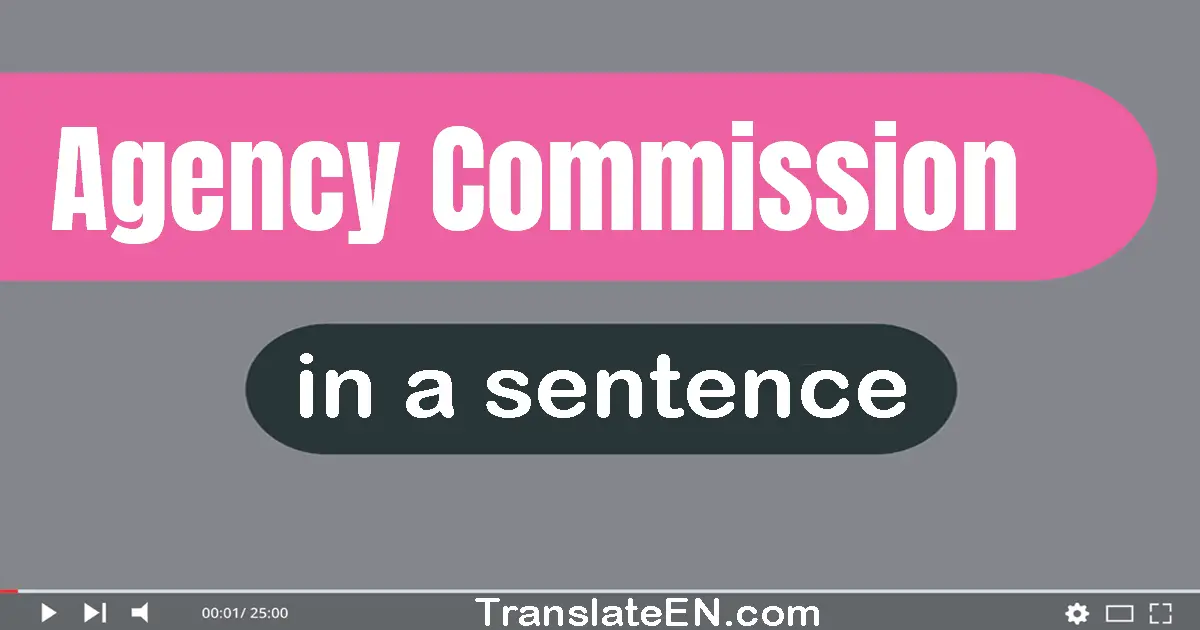 Agency Commission in a sentence