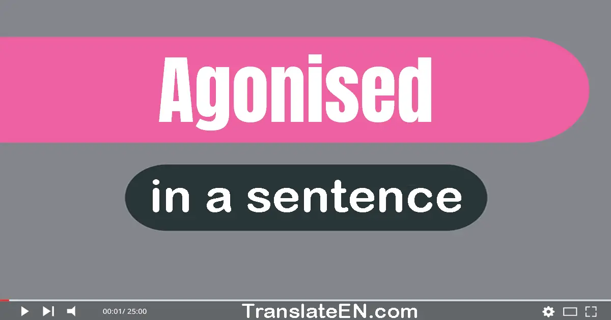Use "agonised" in a sentence | "agonised" sentence examples