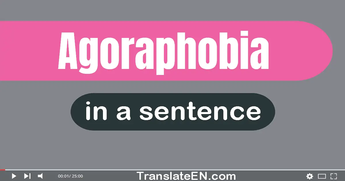 Use "agoraphobia" in a sentence | "agoraphobia" sentence examples