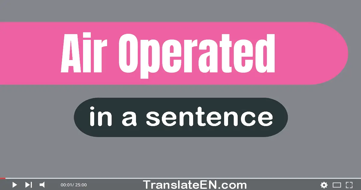 Use "air operated" in a sentence | "air operated" sentence examples