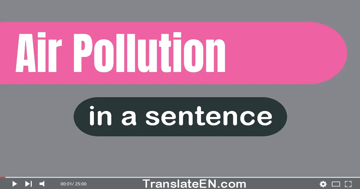 Use "air pollution" in a sentence | "air pollution" sentence examples