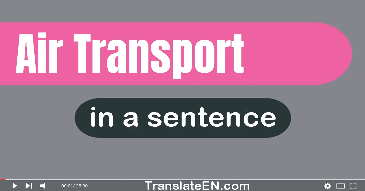 Use "air transport" in a sentence | "air transport" sentence examples