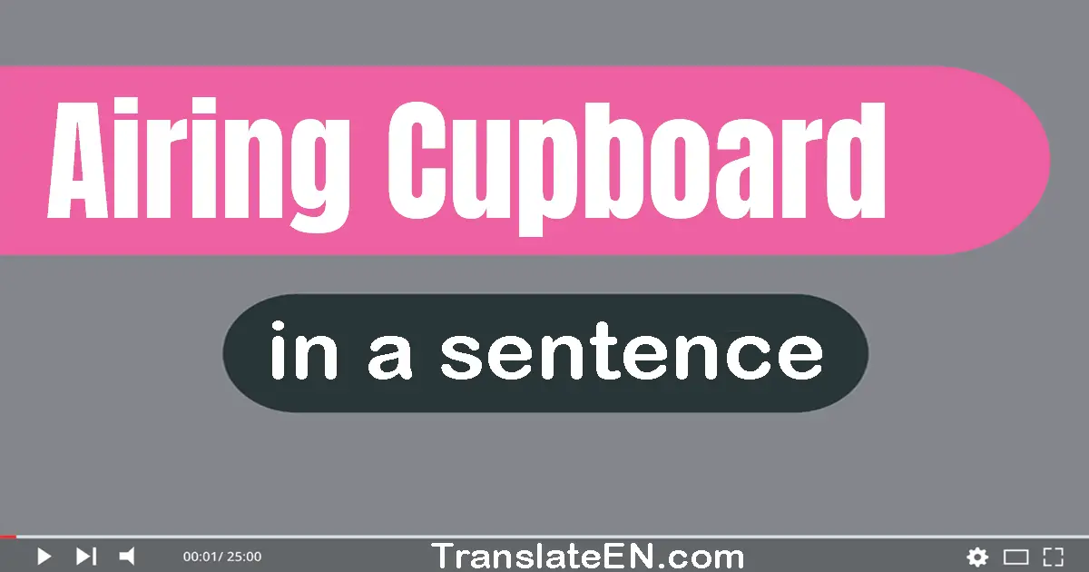 Use "airing cupboard" in a sentence | "airing cupboard" sentence examples