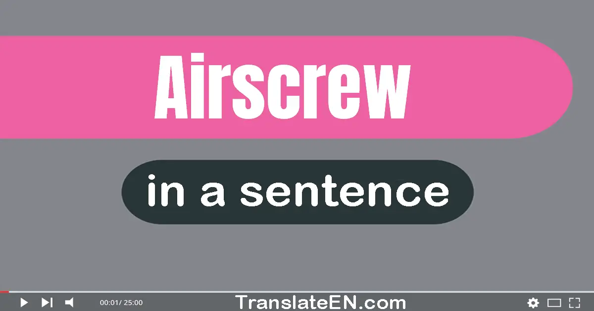 Use "airscrew" in a sentence | "airscrew" sentence examples