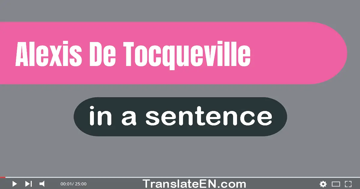 Alexis De Tocqueville in a sentence