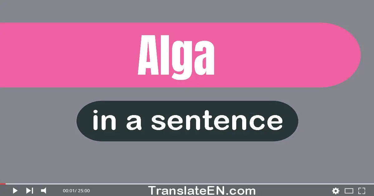 Use "alga" in a sentence | "alga" sentence examples
