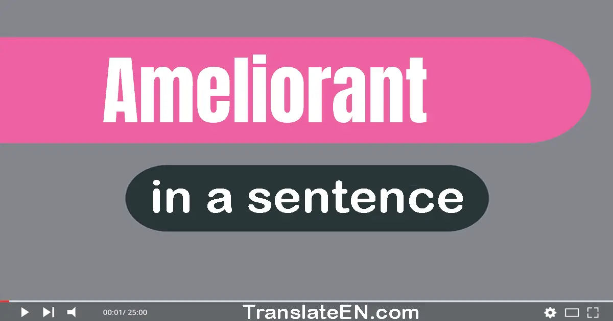 Use "ameliorant" in a sentence | "ameliorant" sentence examples
