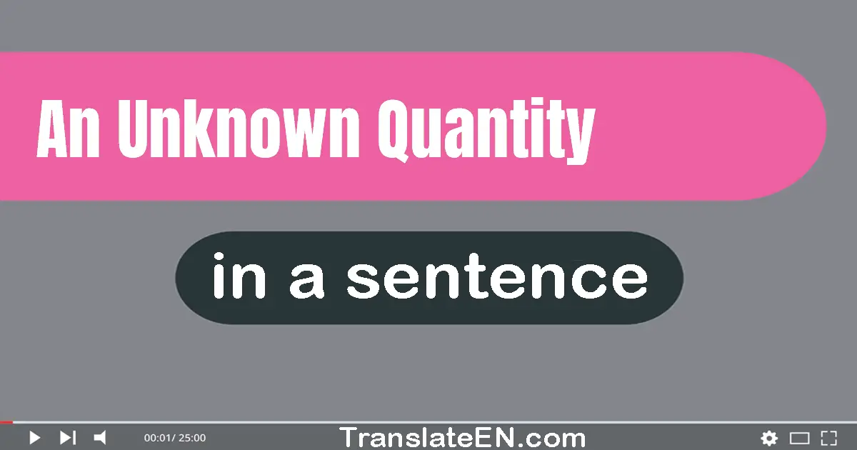 An Unknown Quantity in a sentence