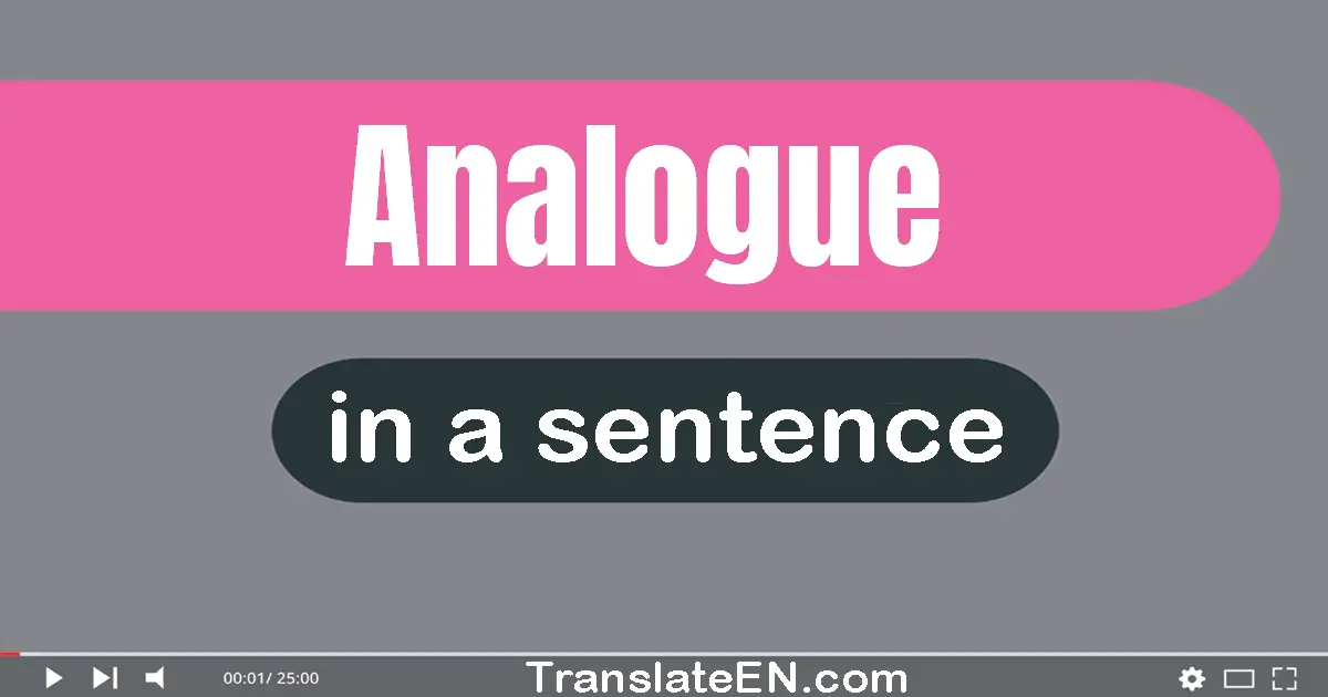 Use "analogue" in a sentence | "analogue" sentence examples