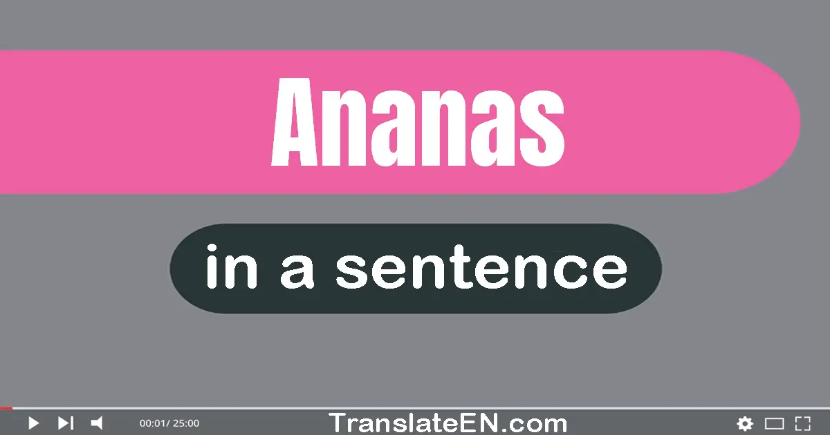 Use "ananas" in a sentence | "ananas" sentence examples