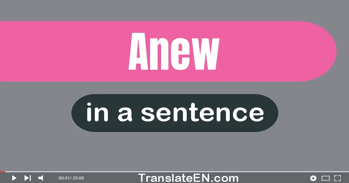 Anew in a sentence