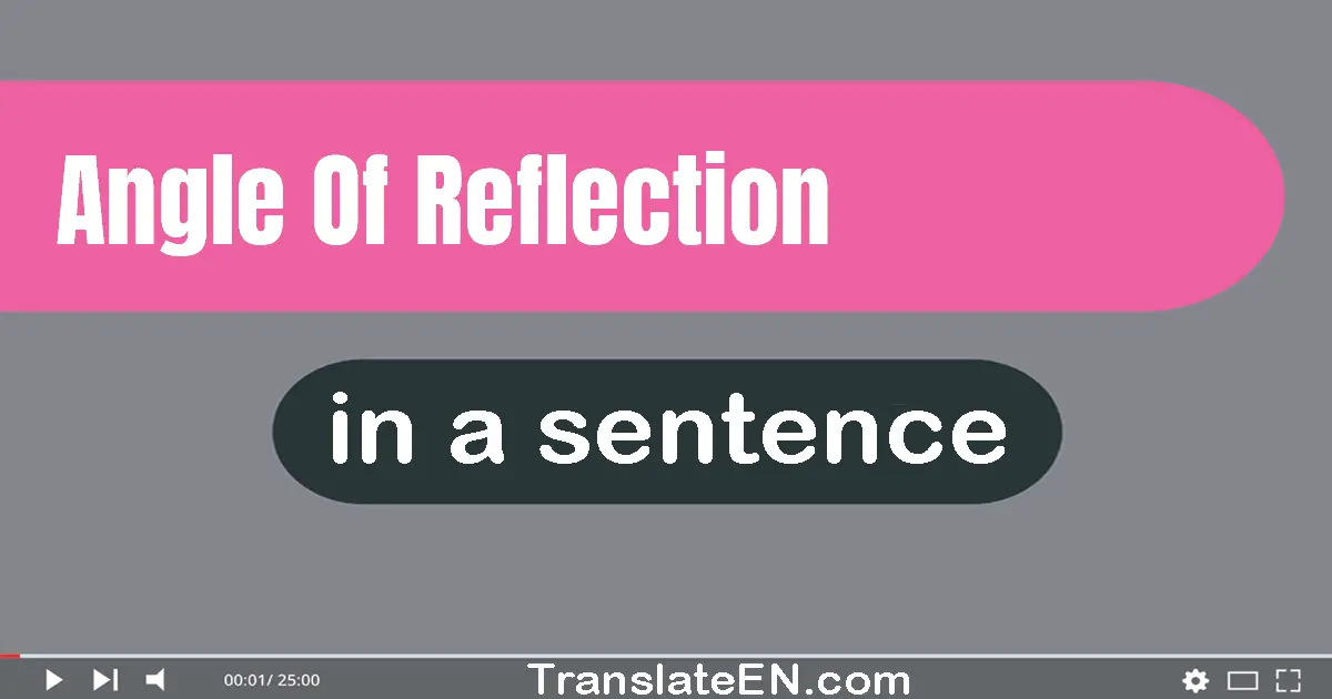 Angle Of Reflection in a sentence